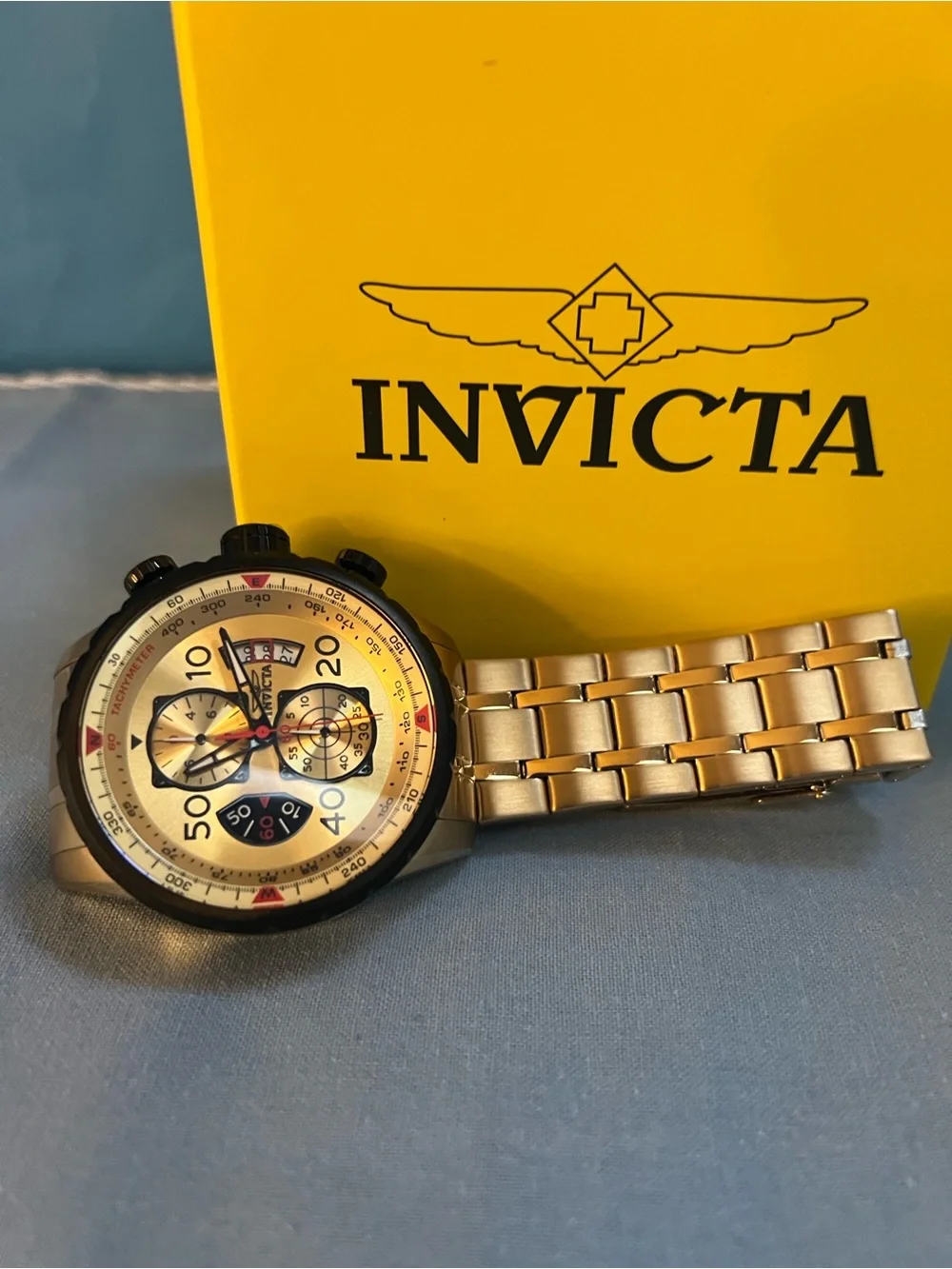 Invicta Gold-Tone Stainless Steel Chronograph Watch, Model 17205
